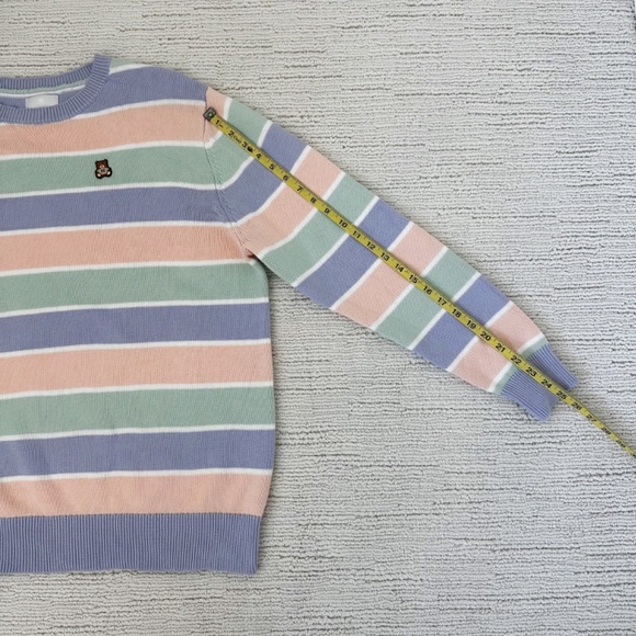 Teddy Fresh | Men’s Stripe Multicolor Pastel Crewneck Sweater | L - Picture 5 of 8